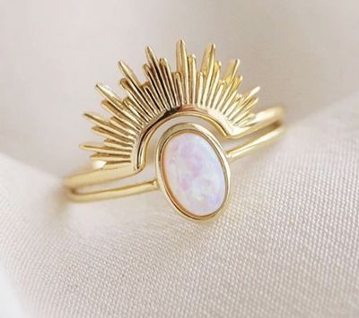 Opalite Oval Design - Ring